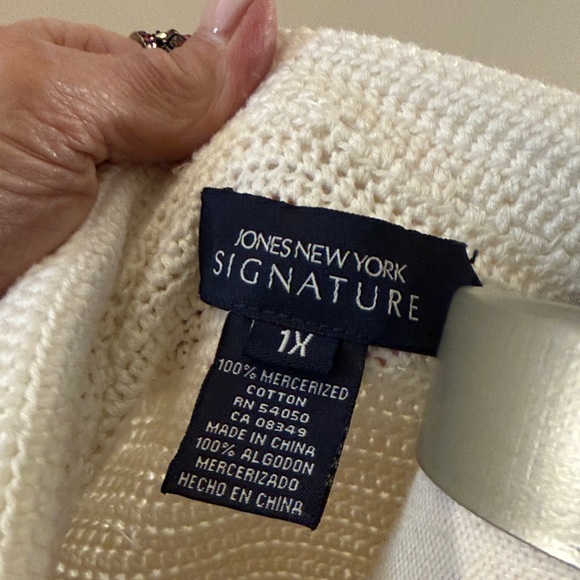 Jones New York Cream Women's Cardigan - Picture 3 of 5
